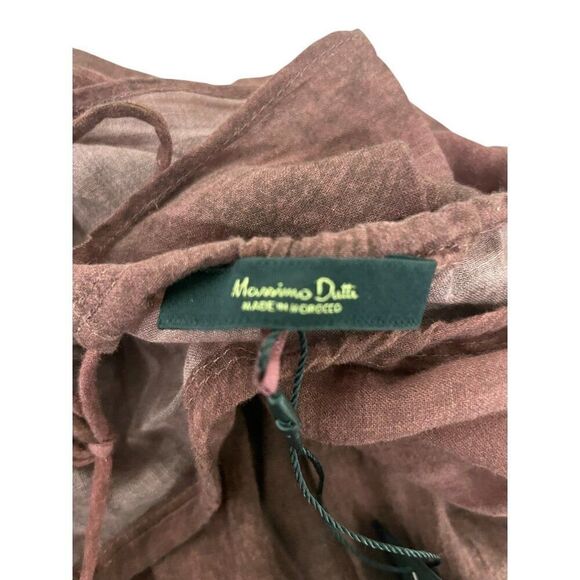 Massimo Dutti Womens Maxi Dress Off the Shoulder XS Tie-Dye Red 6617/717 NWT - Picture 5 of 12